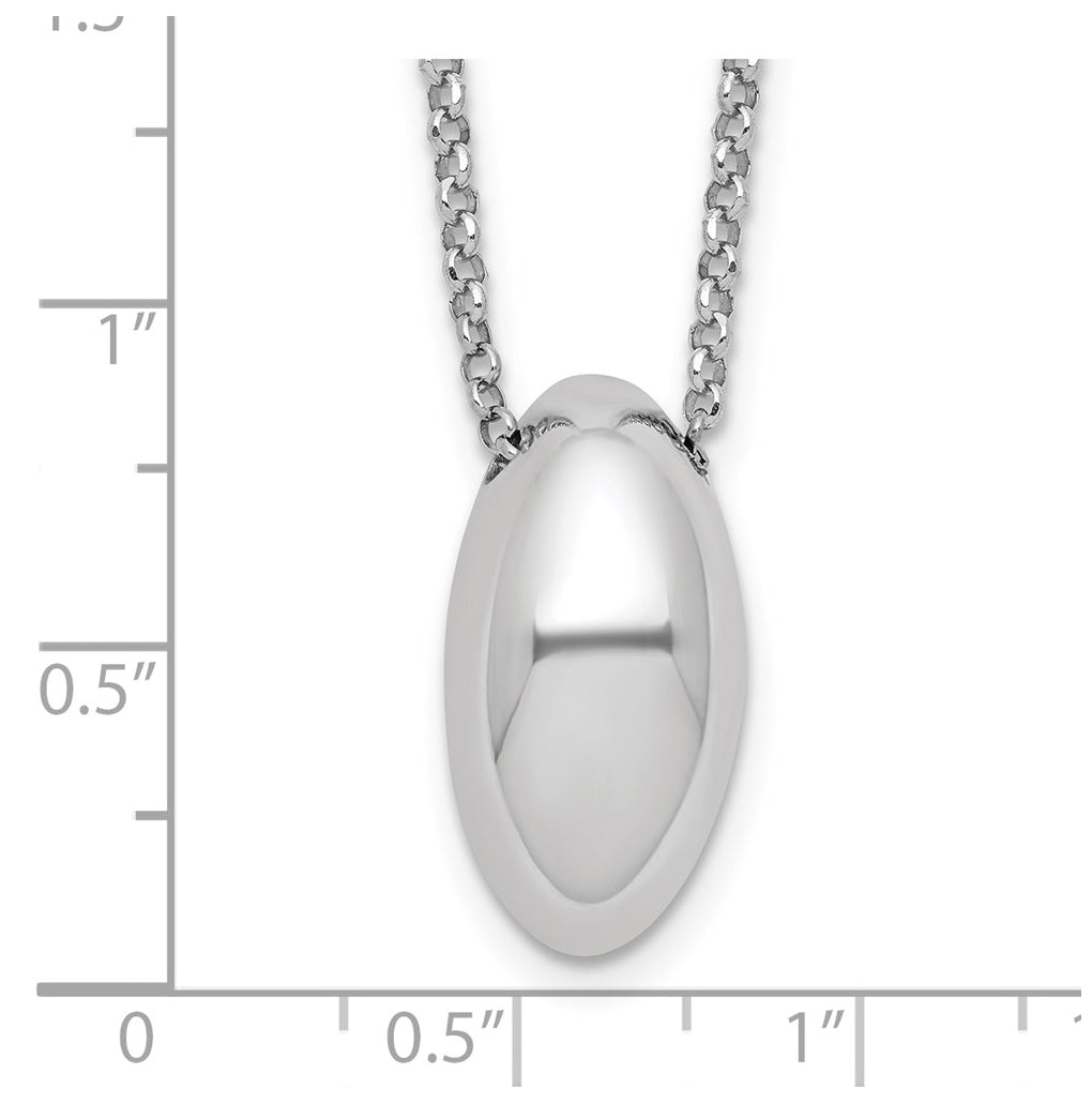 Sterling Silver RH-plated Polished Fancy w/2in ext. Necklace