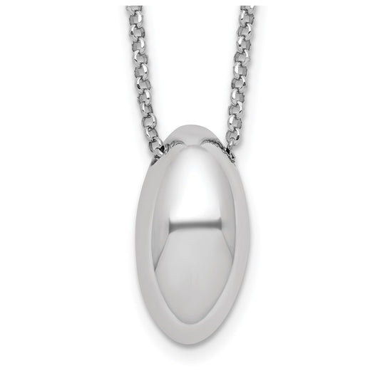 Sterling Silver RH-plated Polished Fancy w/2in ext. Necklace