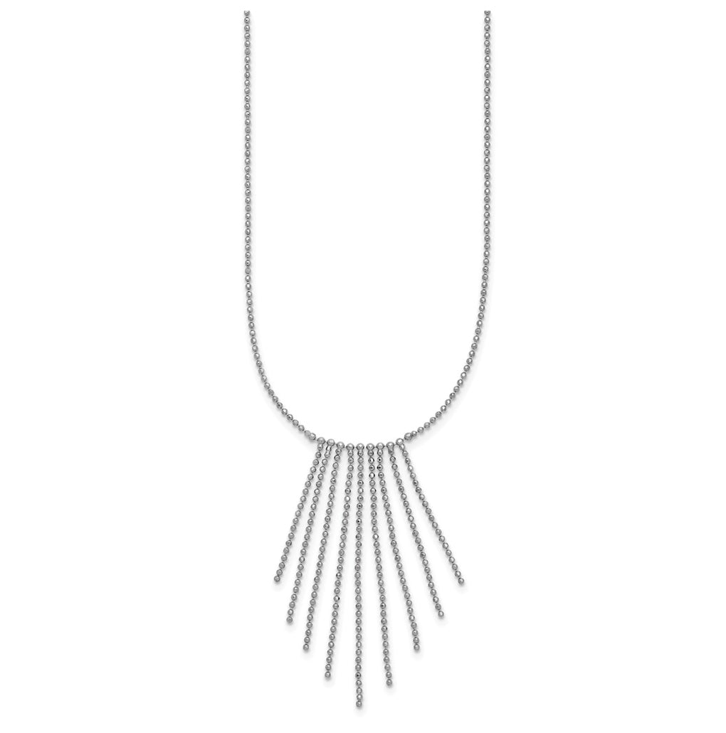 Sterling Silver RH-plated Polished D/C Fancy Necklace