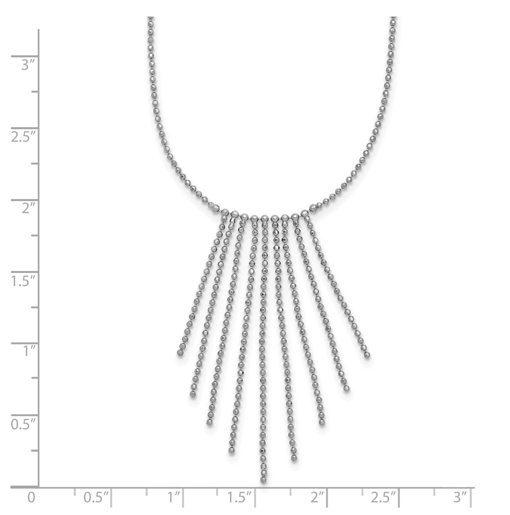Sterling Silver RH-plated Polished D/C Fancy Necklace
