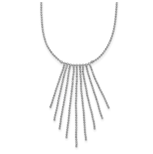 Sterling Silver RH-plated Polished D/C Fancy Necklace