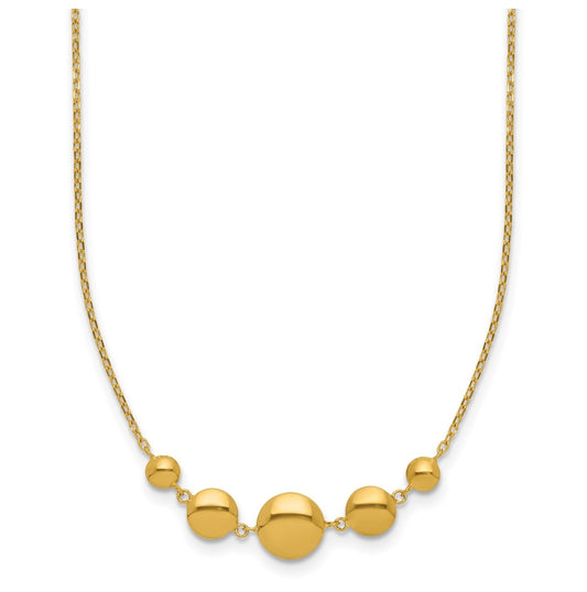 Sterling Silver Gold-tone Polished Fancy Circle w/2in ext. Necklace