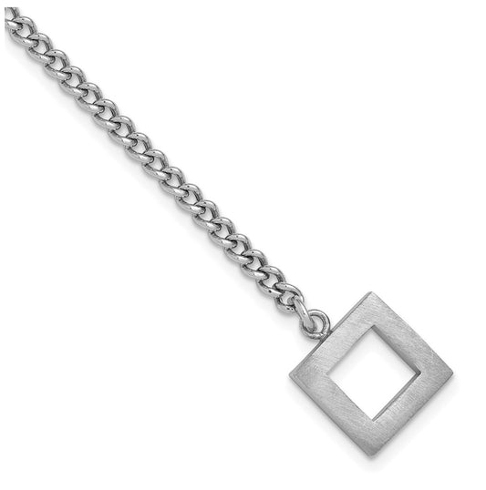 Sterling Silver RH-plated Polished Fancy Toggle Bracelet