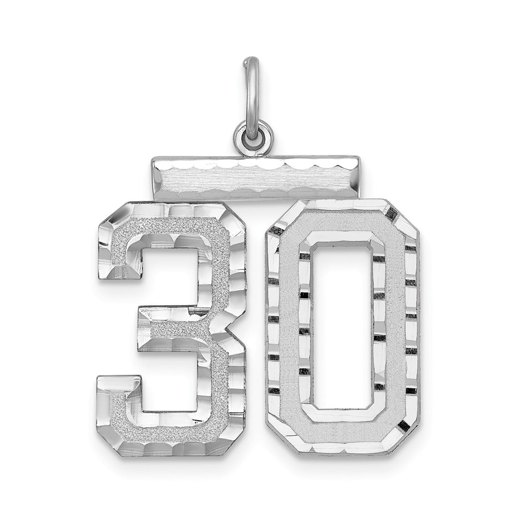 Sterling Silver Large #30 Charm