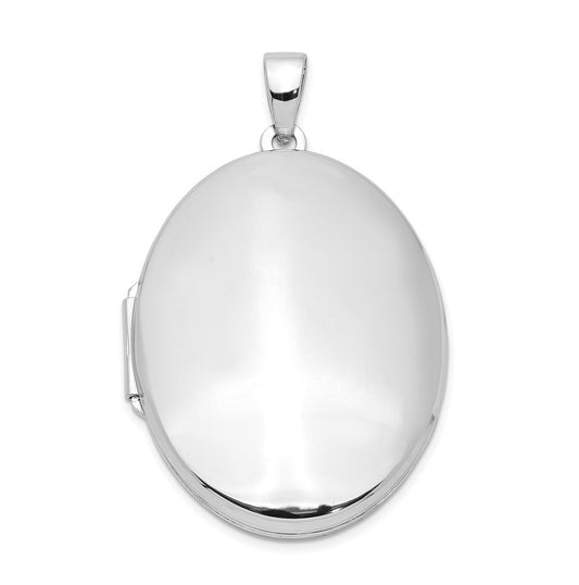 Sterling Silver Rhodium-plated Polished 32mm Oval Locket – Elegant Jewelry Gift for Birthday, Anniversary, Engagement, Wedding