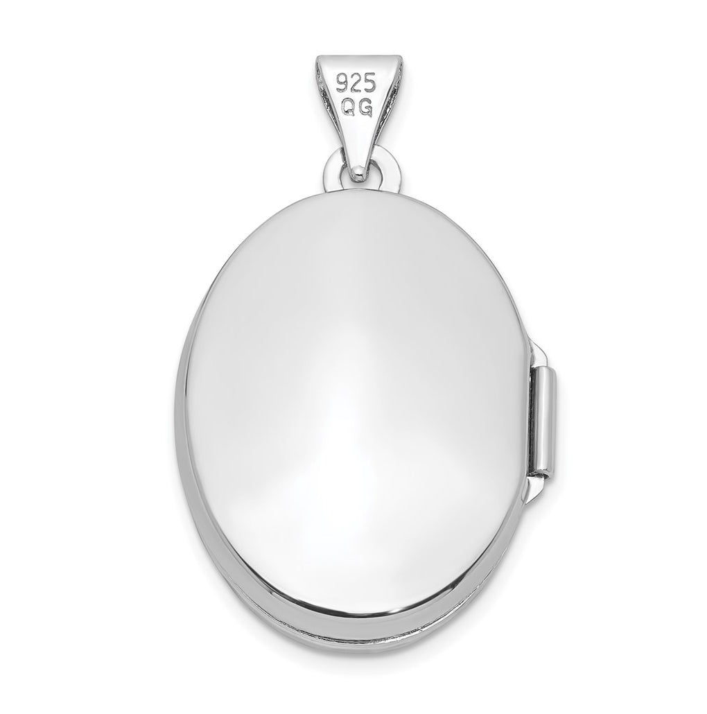 Sterling Silver Rhodium-plated Oval Floral Locket – Elegant Jewelry Gift for Birthday, Anniversary, Engagement, Wedding