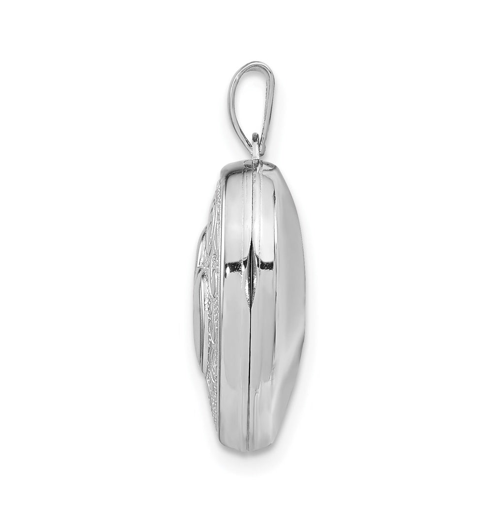 Sterling Silver Rhodium Plated Heart Locket – Elegant Jewelry Gift for Birthday, Anniversary, Engagement, Wedding