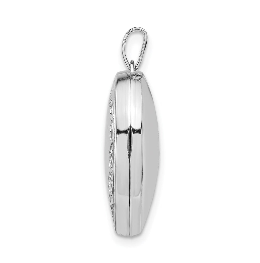 Sterling Silver Rhodium-plated Heart Locket – Elegant Jewelry Gift for Birthday, Anniversary, Engagement, Wedding