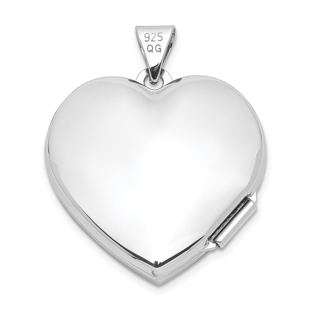 Sterling Silver Rhodium-plated Heart Locket – Elegant Jewelry Gift for Birthday, Anniversary, Engagement, Wedding