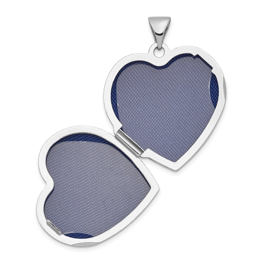 Sterling Silver Rhodium-plated Heart Locket – Elegant Jewelry Gift for Birthday, Anniversary, Engagement, Wedding