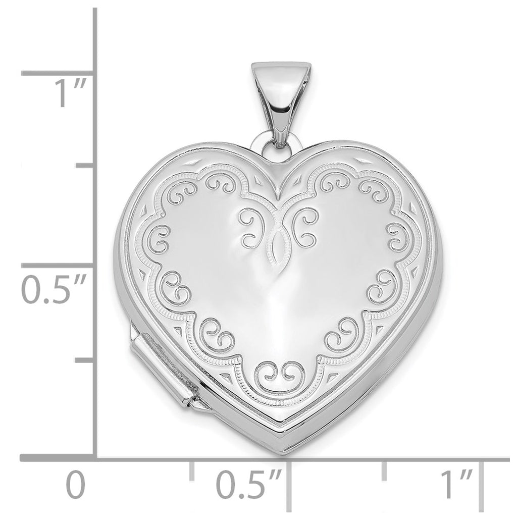 Sterling Silver Rhodium-plated Heart Locket – Elegant Jewelry Gift for Birthday, Anniversary, Engagement, Wedding