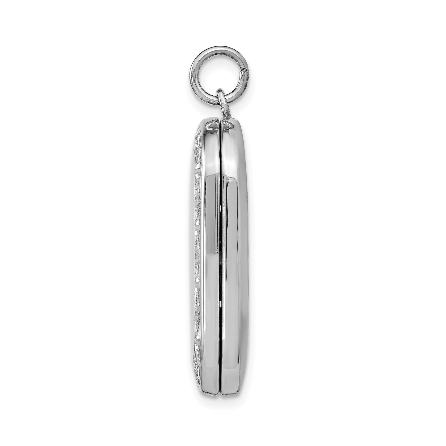 Sterling Silver Rhodium plated Greek Key Border Rectangular Locket