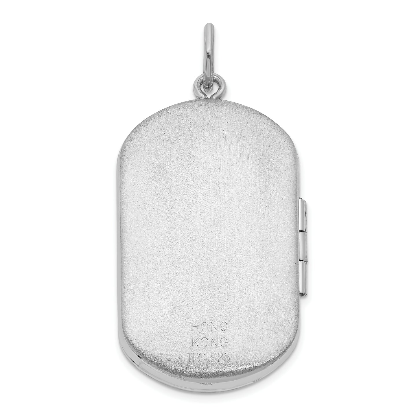Sterling Silver Rhodium plated Greek Key Border Rectangular Locket