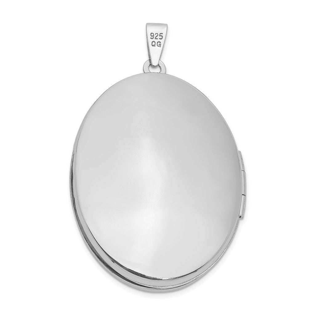 Sterling Silver Rhodium-plated Scroll Design Oval 6-Frame Family Locket – Elegant Jewelry Gift for Birthday, Anniversary, Engagement, Wedding
