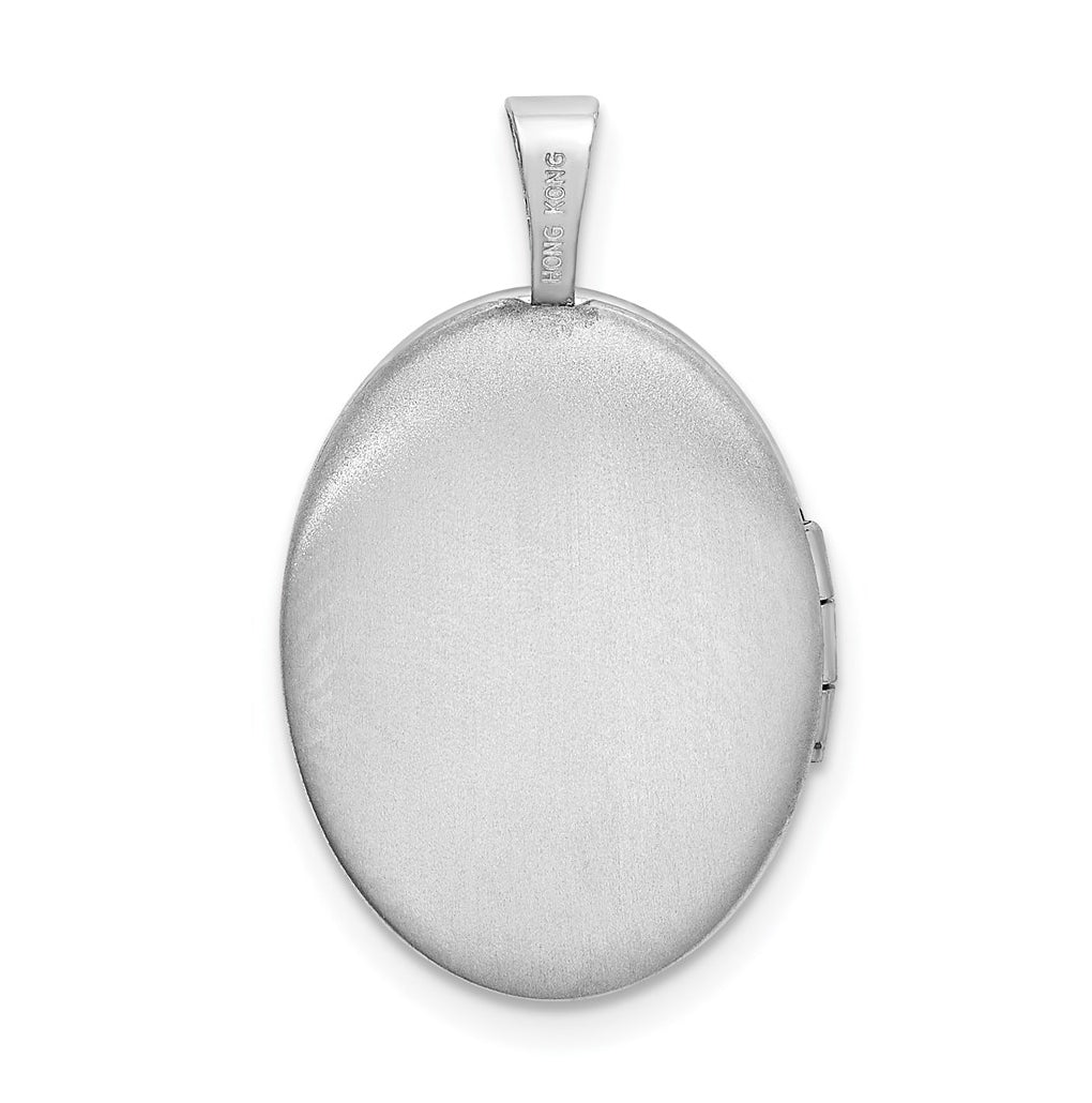 Sterling Silver Rhodium-plated Scroll Oval Locket – Elegant Jewelry Gift for Birthday, Anniversary, Engagement, Wedding