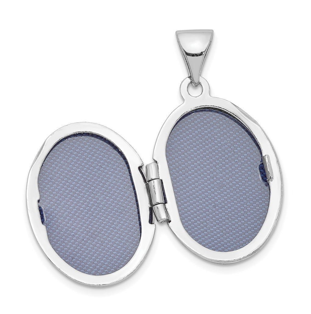 Sterling Silver Rhodium-plated 17x14mm Butterfly Oval Locket – Elegant Jewelry Gift for Birthday, Anniversary, Engagement, Wedding