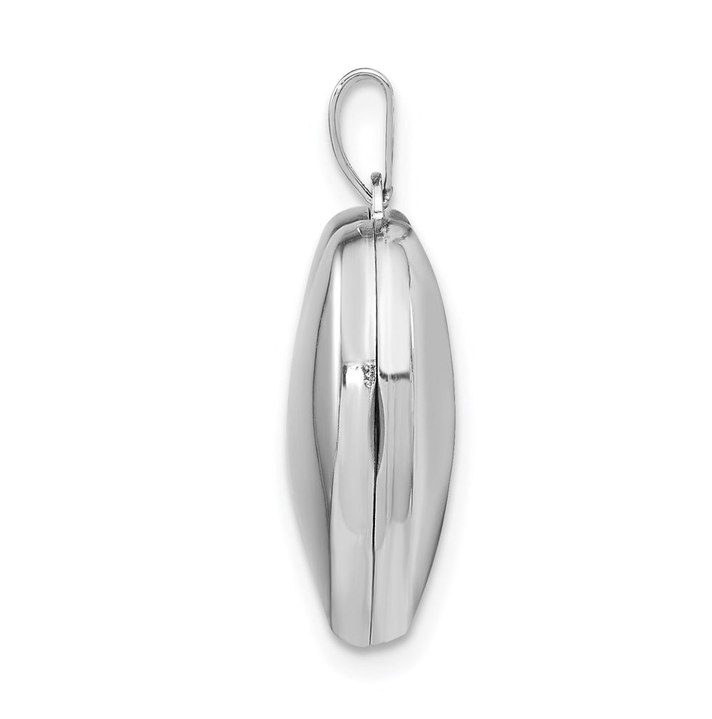 Sterling Silver Rhodium-plated Polished 18mm Heart Locket – Elegant Jewelry Gift for Birthday, Anniversary, Engagement, Wedding