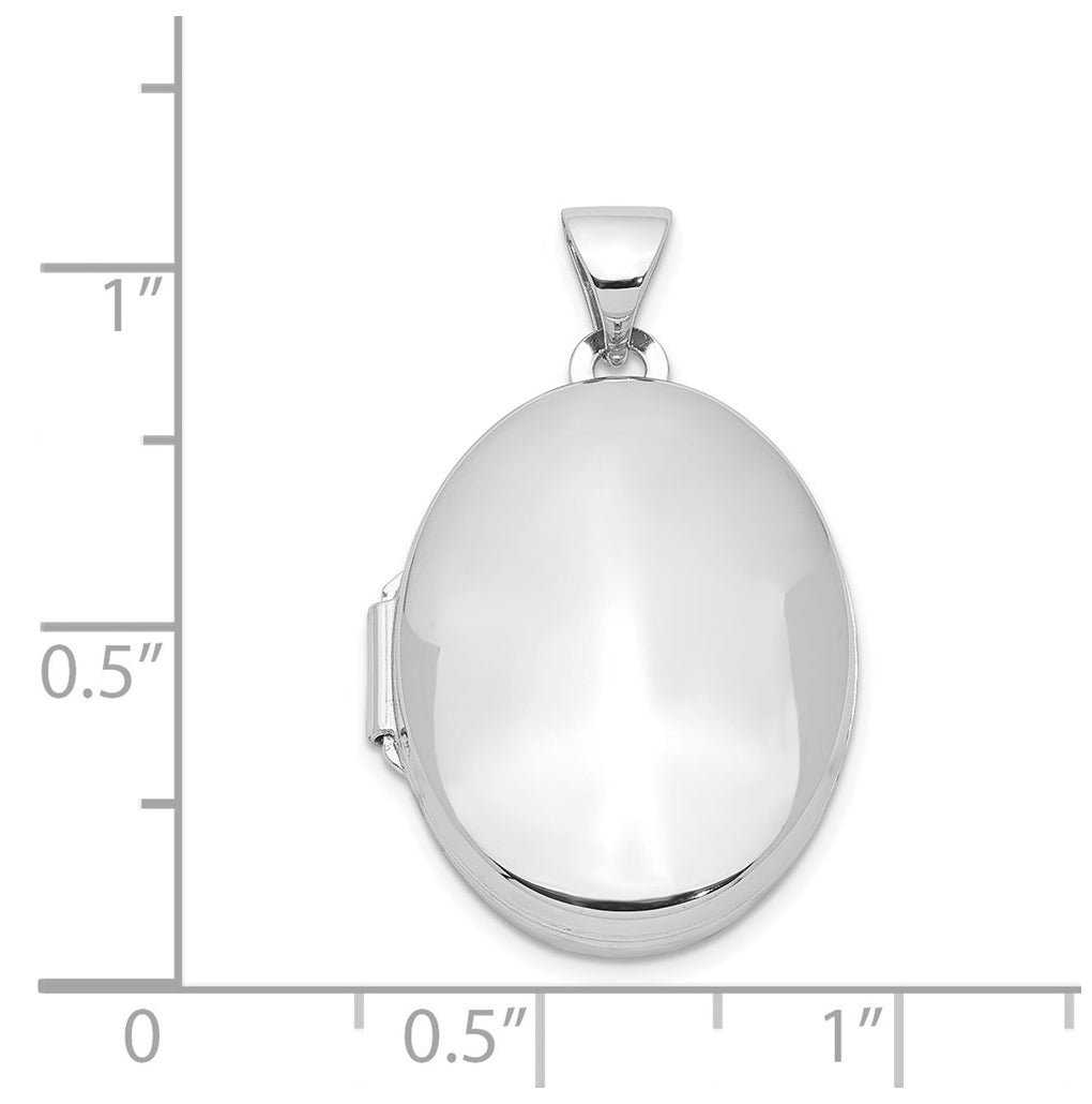 Sterling Silver Rhodium-plated Polished Oval Locket – Elegant Jewelry Gift for Birthday, Anniversary, Engagement, Wedding