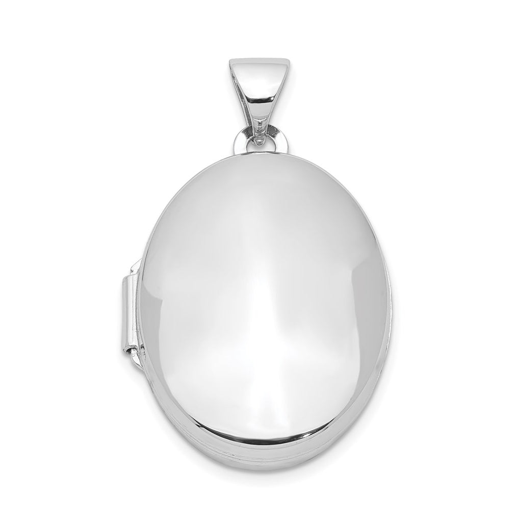 Sterling Silver Rhodium-plated Polished Oval Locket – Elegant Jewelry Gift for Birthday, Anniversary, Engagement, Wedding