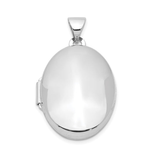 Sterling Silver Rhodium-plated Polished Oval Locket – Elegant Jewelry Gift for Birthday, Anniversary, Engagement, Wedding