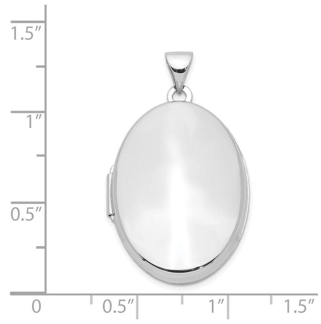 Sterling Silver Rhodium-plated Polished Oval Locket – Elegant Jewelry Gift for Birthday, Anniversary, Engagement, Wedding