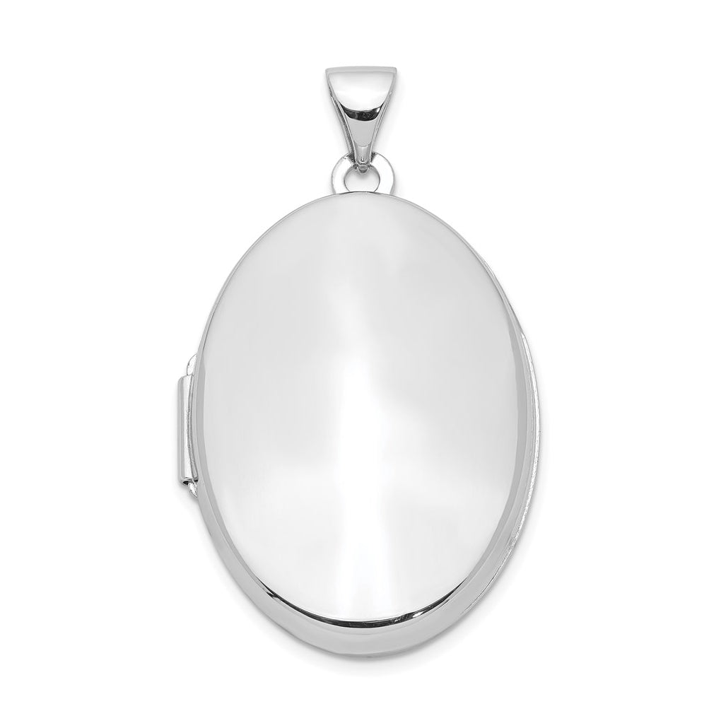 Sterling Silver Rhodium-plated Polished Oval Locket – Elegant Jewelry Gift for Birthday, Anniversary, Engagement, Wedding