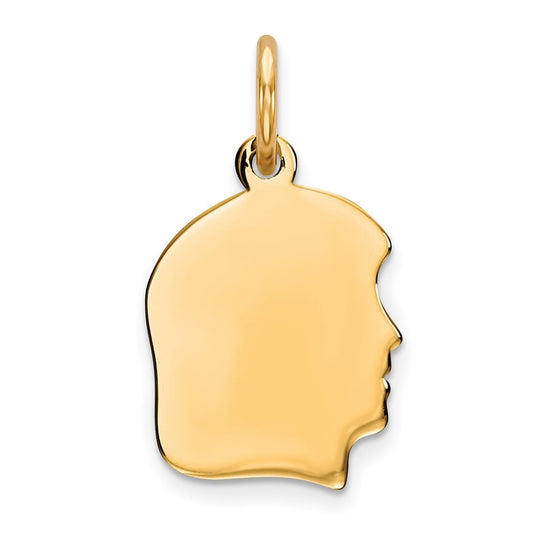 Sterling Silver GP Engraveable Girl Polished Disc Charm