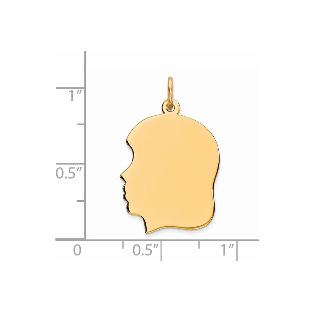 Sterling Silver GP Engraveable Girl Polished Disc Charm