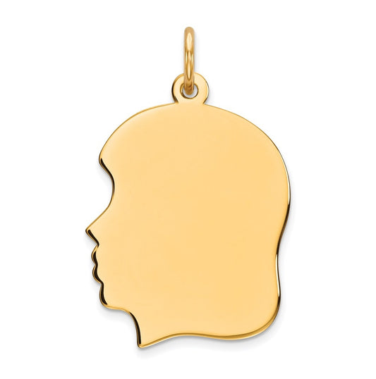 Sterling Silver GP Engraveable Girl Polished Disc Charm