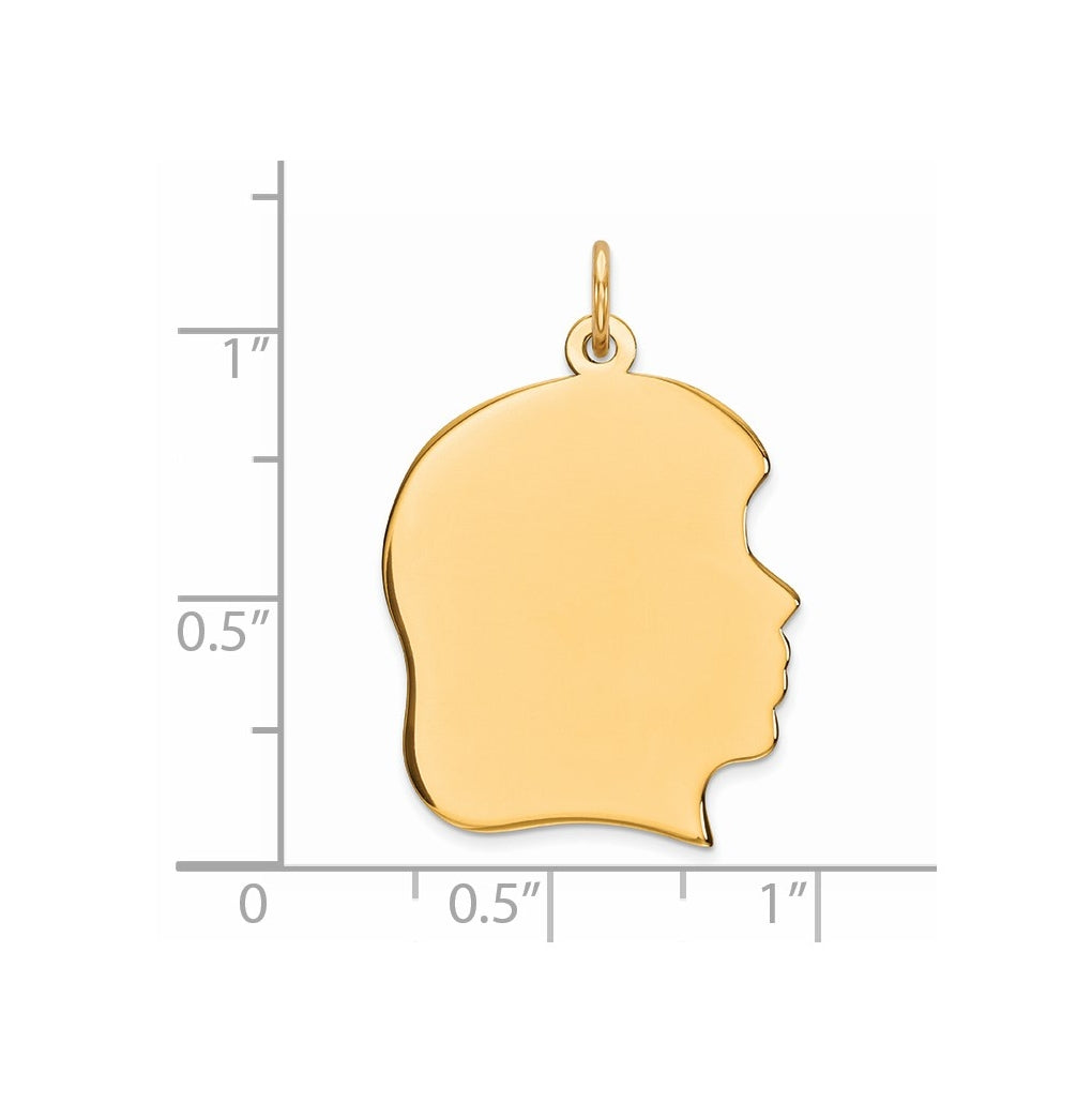 Sterling Silver GP Engraveable Girl Polished Disc Charm