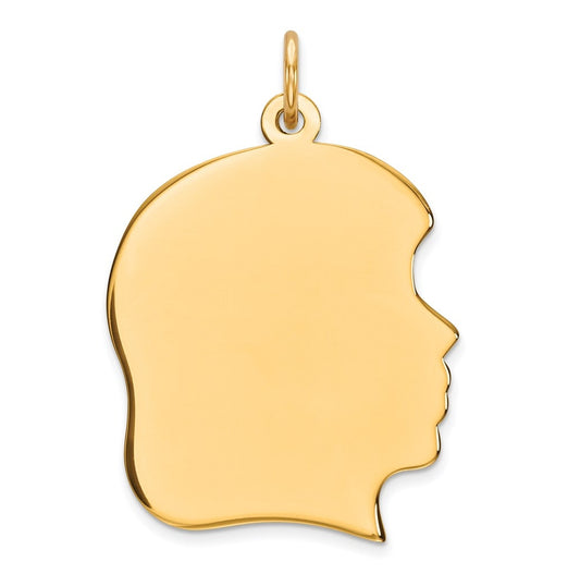 Sterling Silver GP Engraveable Girl Polished Disc Charm