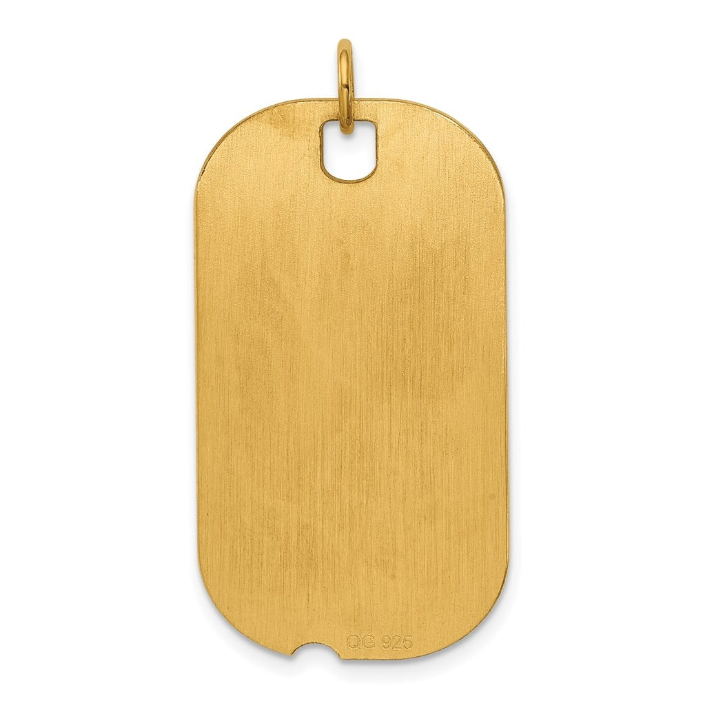 Sterling Silver Gold-plated Engravable Dog Tag Polished Disc Charm – Elegant Jewelry Gift for Birthday, Anniversary, Engagement, Wedding