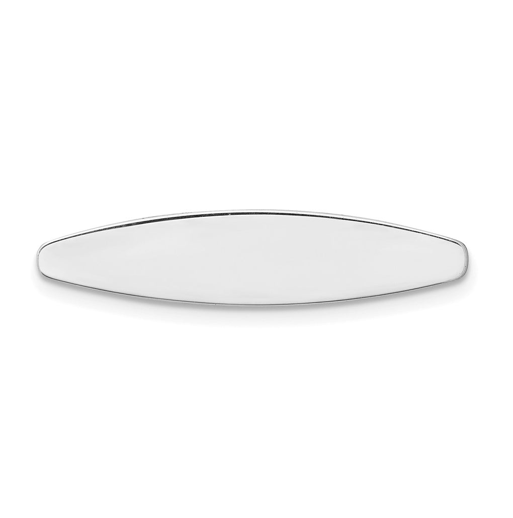 Sterling Silver Rh-plt Engraveable Polished Front/Satin Back Plate – Elegant Jewelry Gift for Birthday, Anniversary, Engagement, Wedding
