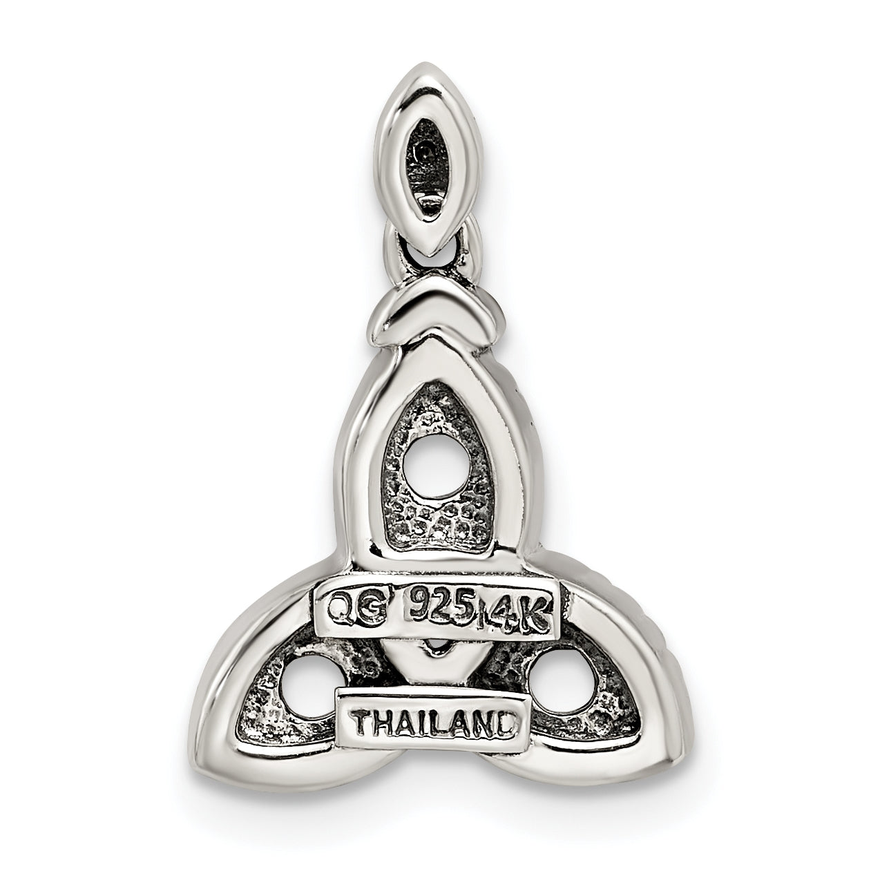 Sterling Silver & 14k 3stone and Diamond Mother's Pendant on 18in Chain