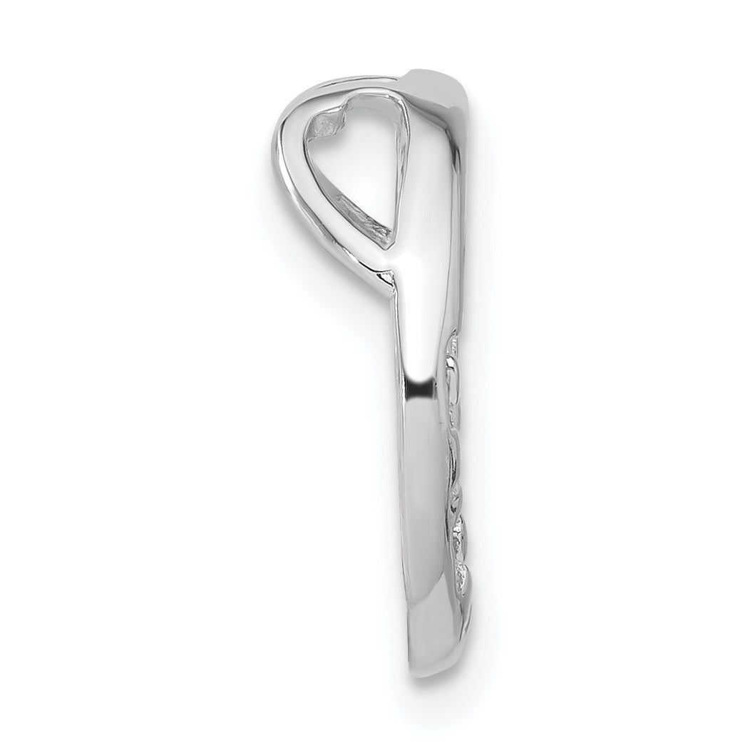 Sterling Silver Rhodium plated Greek Circle Slide