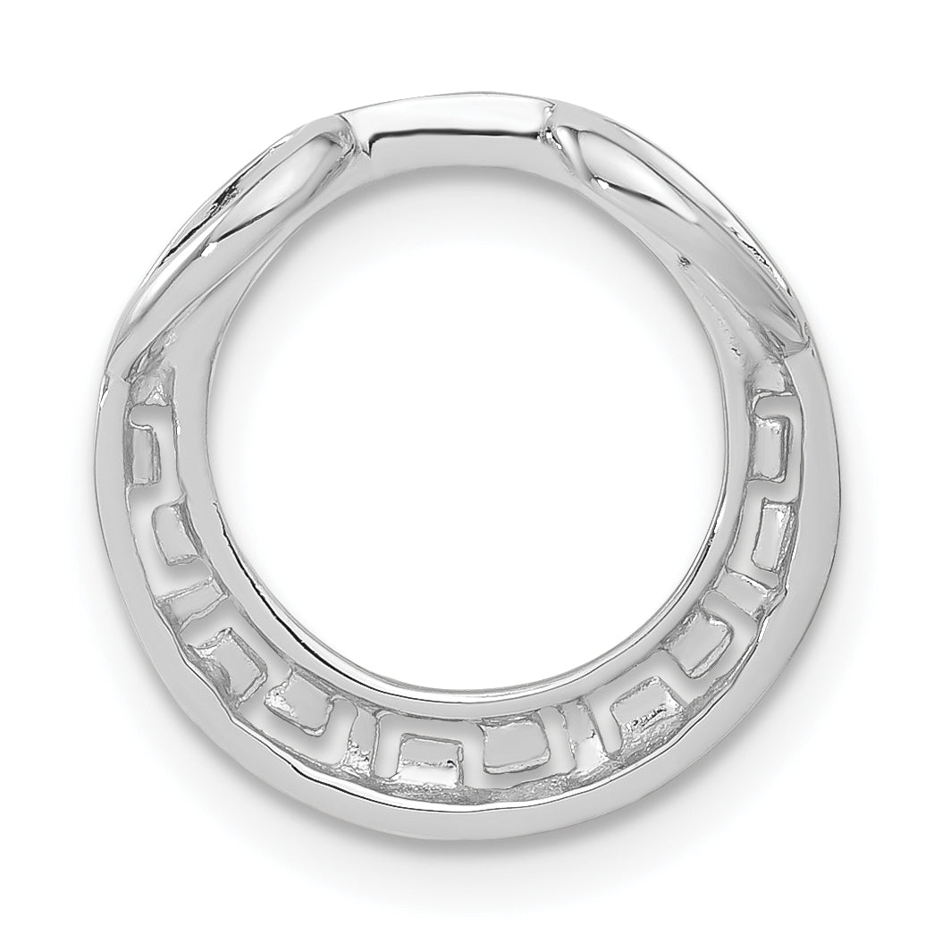 Sterling Silver Rhodium plated Greek Circle Slide