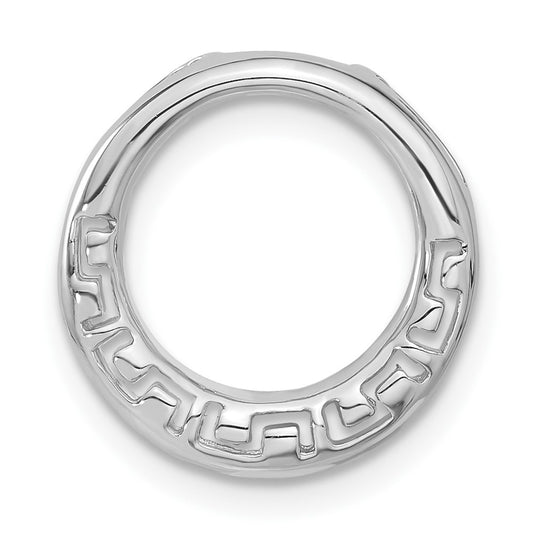 Sterling Silver Rhodium plated Greek Circle Slide