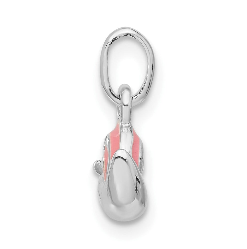 Sterling Silver Pink Enamel Snail Kid's Pendant
