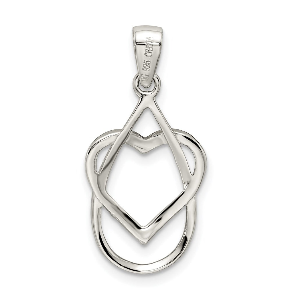 Sterling Silver Rhodium-plated Polished Cubic Zirconia Heart Pendant – Elegant Jewelry Gift for Birthday, Anniversary, Engagement, Wedding