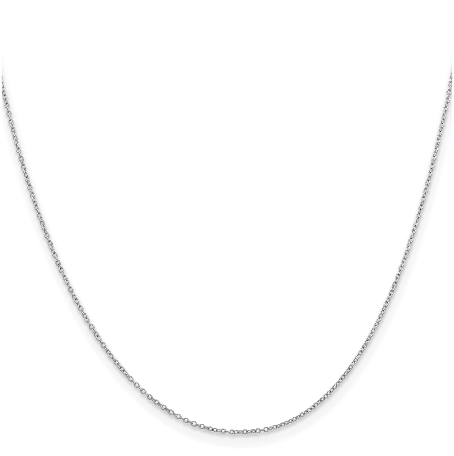 Sterling Silver 1mm Rhodium plated Cable Chain, 18 In