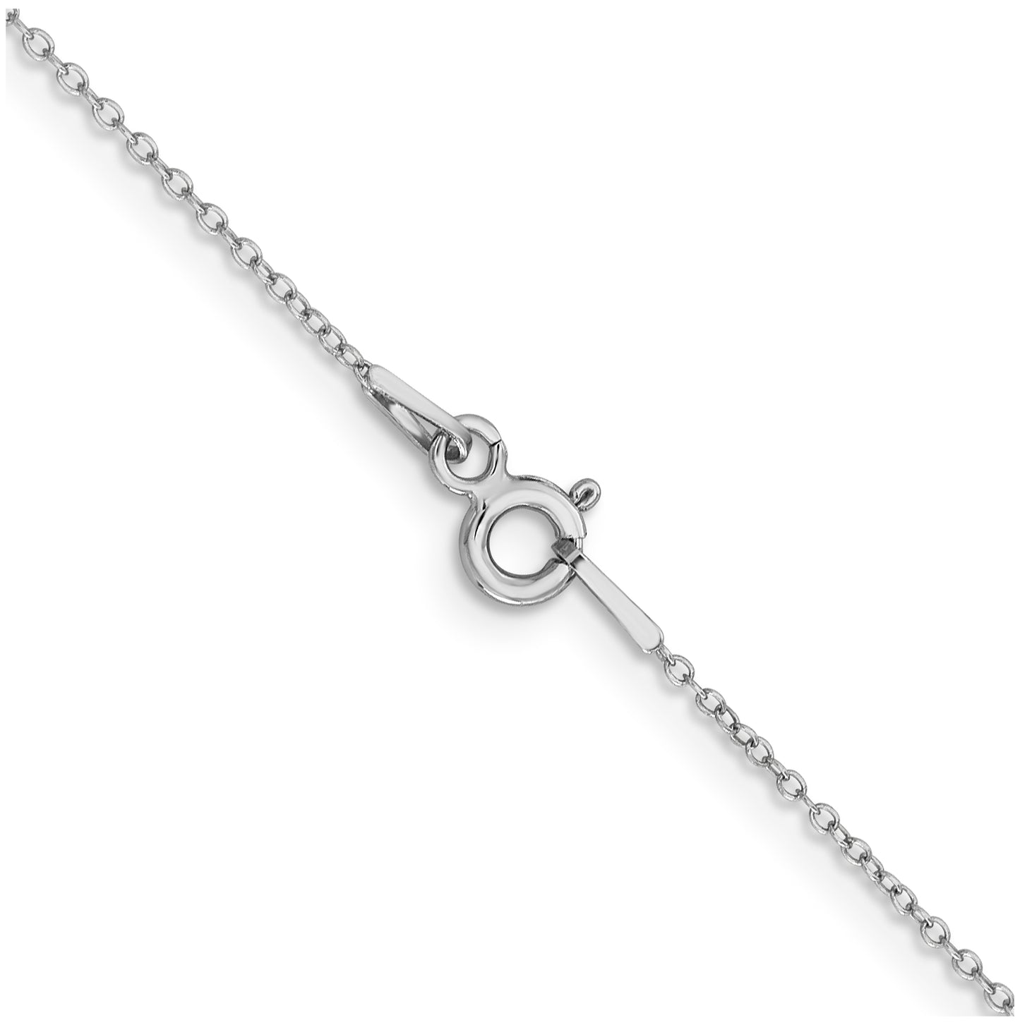Sterling Silver 1mm Rhodium plated Cable Chain, 18 In