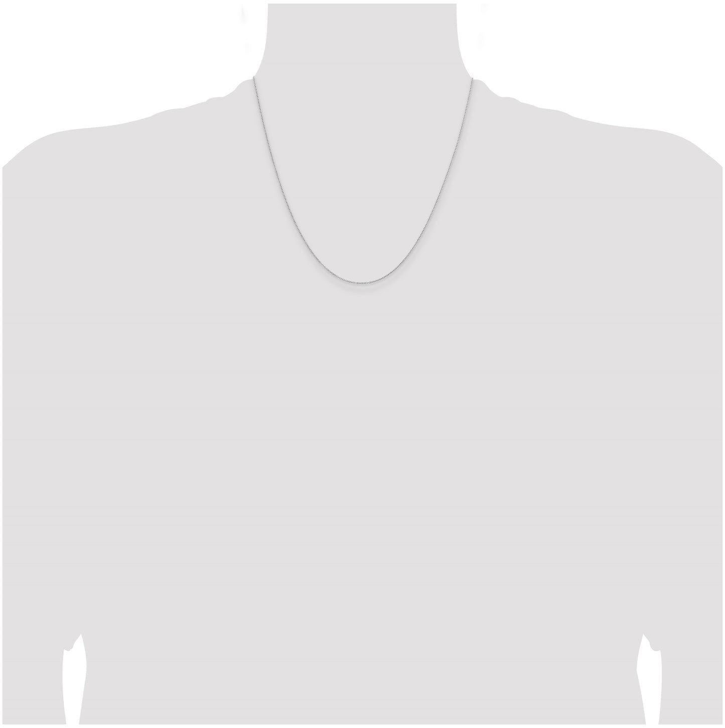 Sterling Silver 1mm Rhodium plated Cable Chain, 20 In