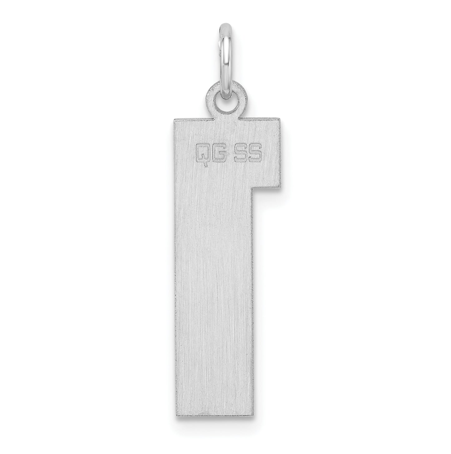 Sterling Silver Rhodium plated Polished Number 1 Charm