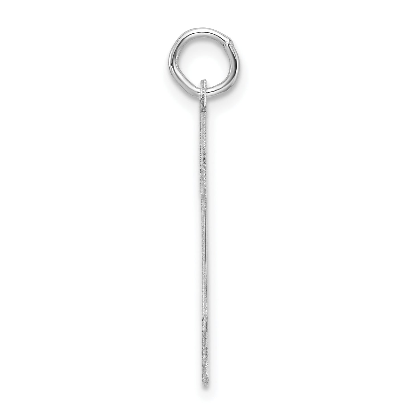 Sterling Silver Rhodium plated Polished Number 2 Charm