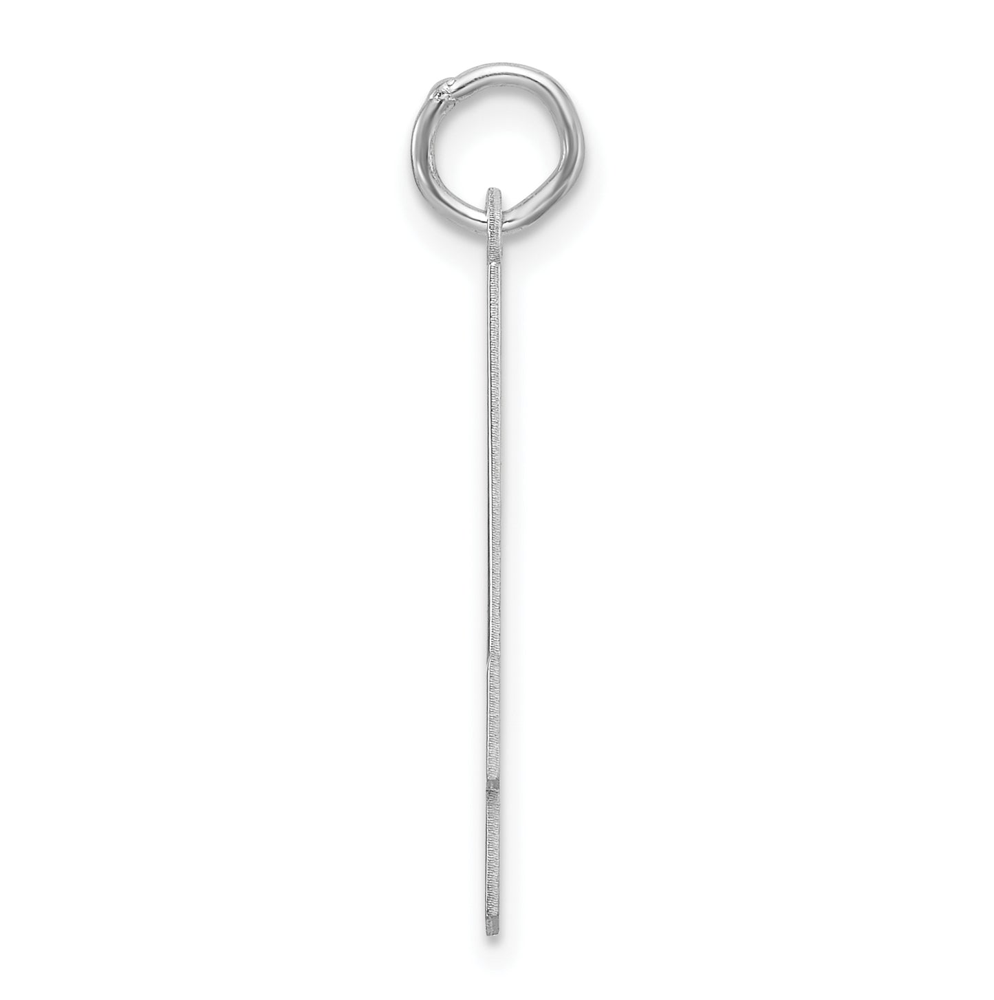 Sterling Silver Rhodium plated Polished Number 4 Charm