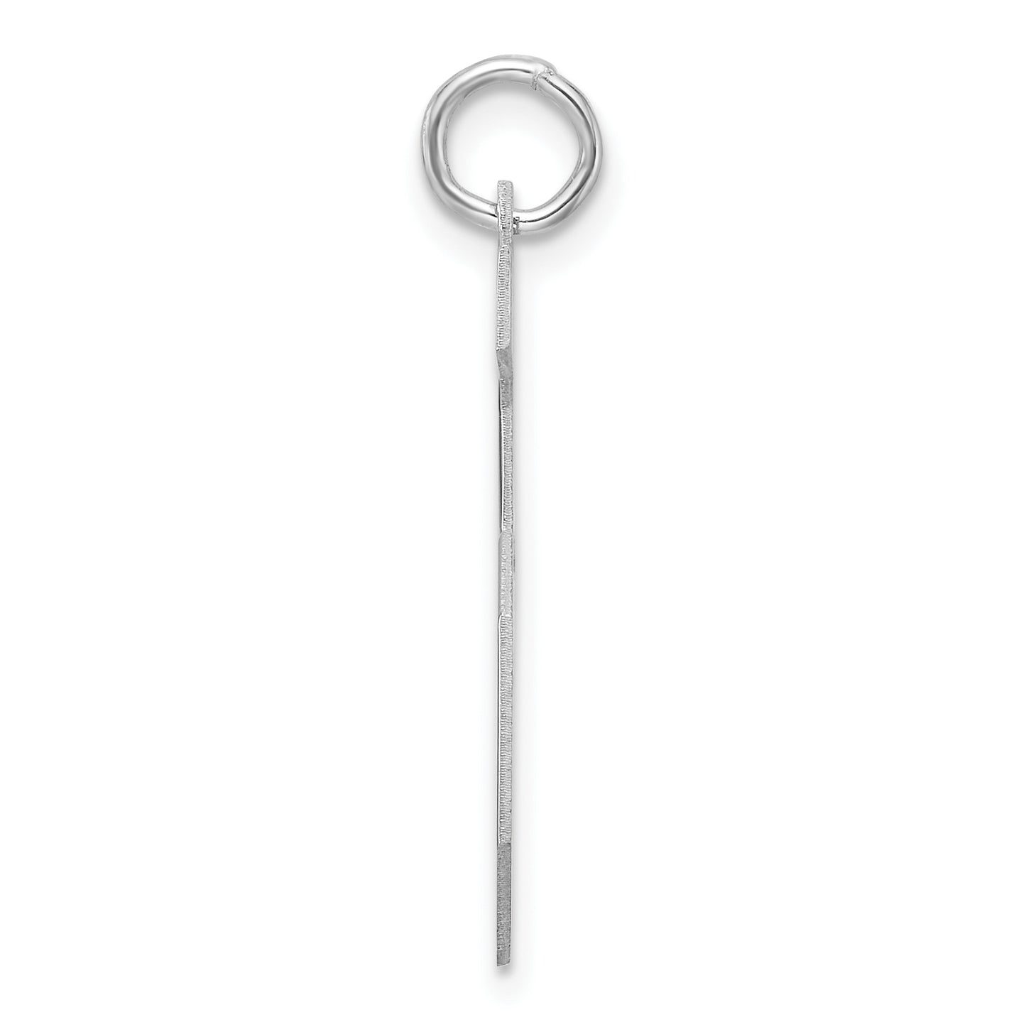 Sterling Silver Rhodium plated Polished Number 5 Charm