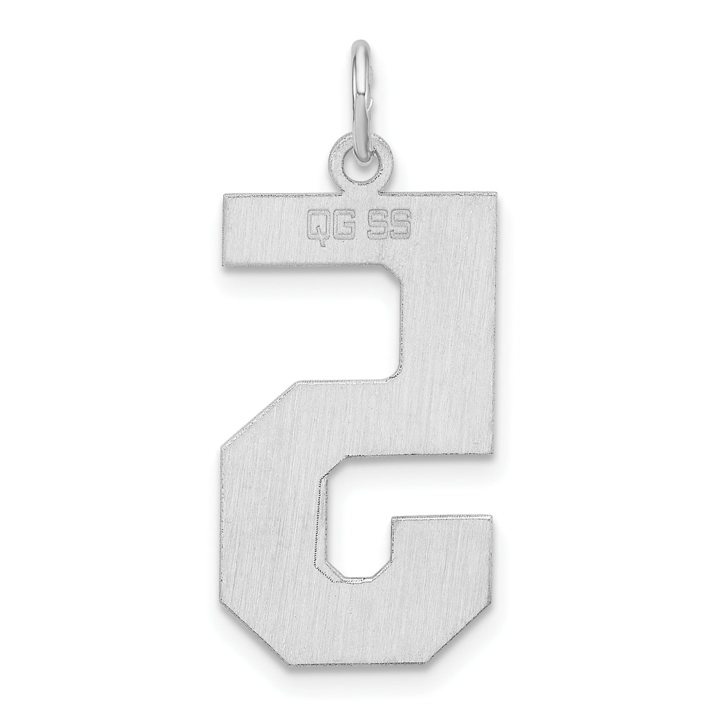 Sterling Silver Rhodium plated Polished Number 5 Charm