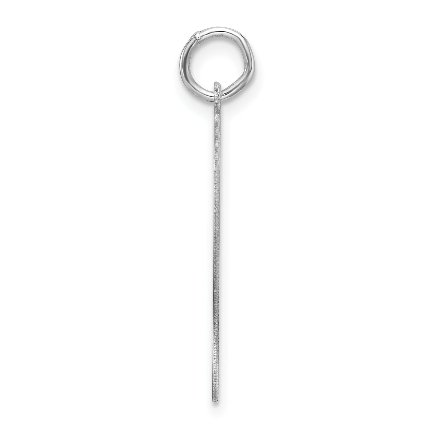 Sterling Silver Rhodium plated Polished Number 7 Charm