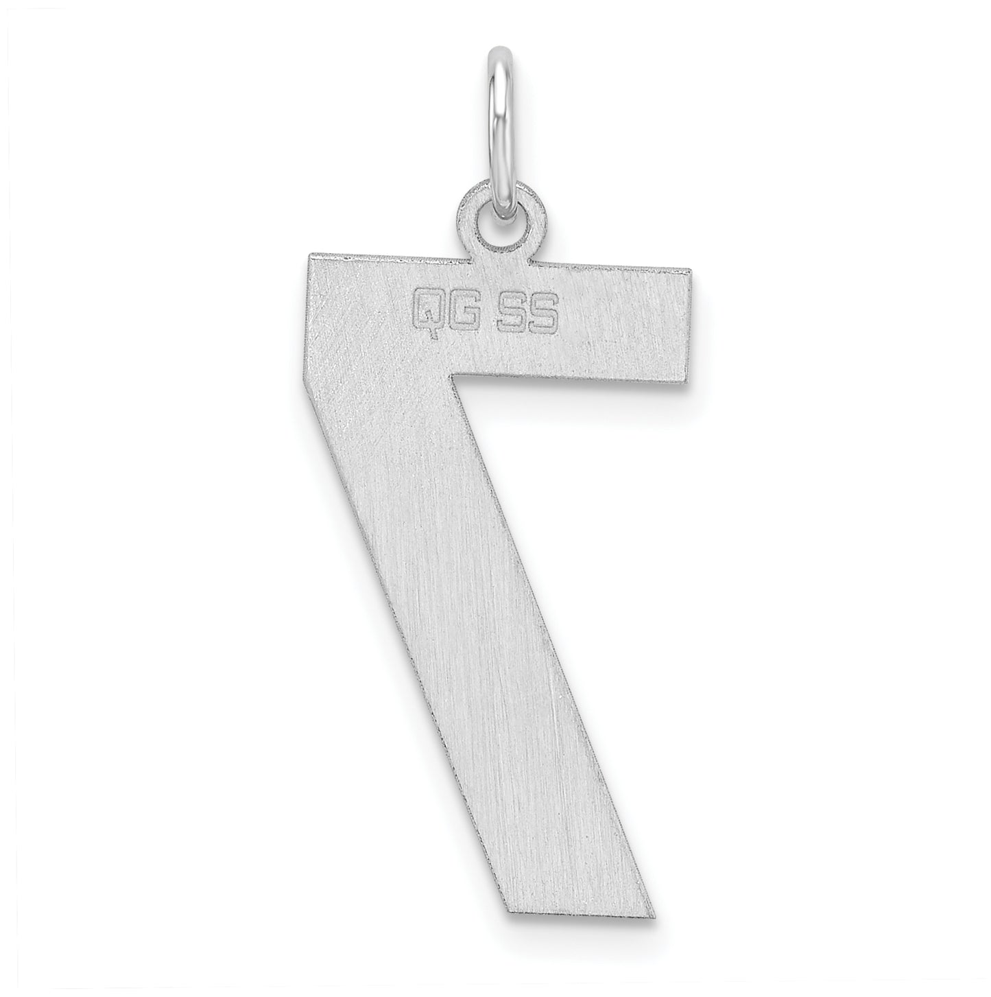 Sterling Silver Rhodium plated Polished Number 7 Charm