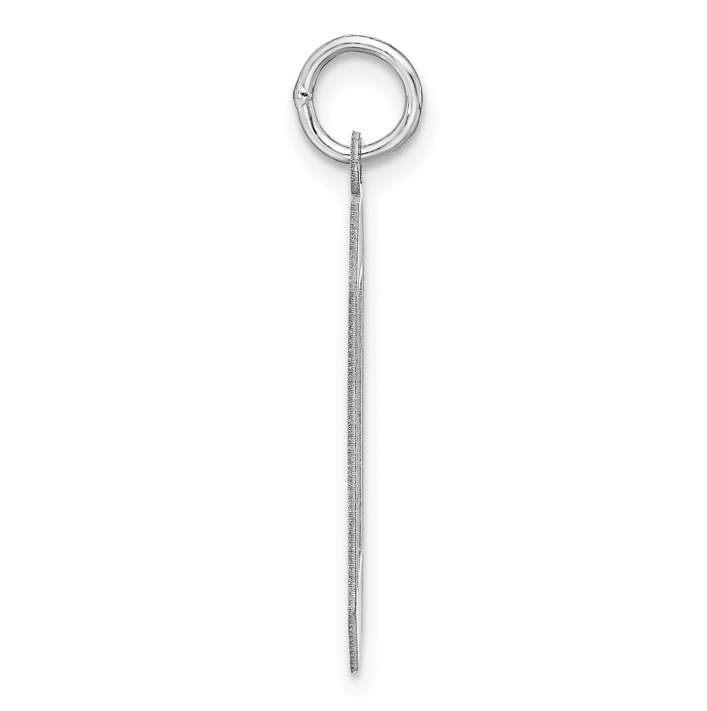Sterling Silver Rhodium plated Satin Number 0 Charm